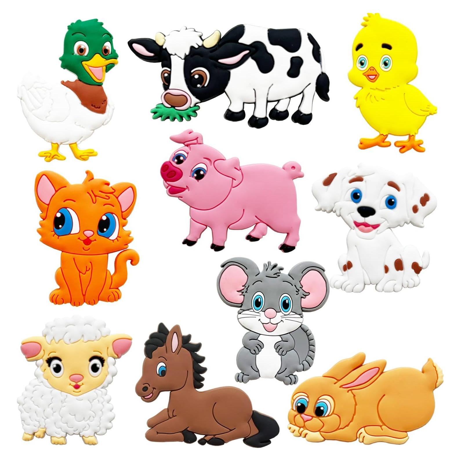 Imanes de Refrigerador ALNETI Animales de Granja 3D