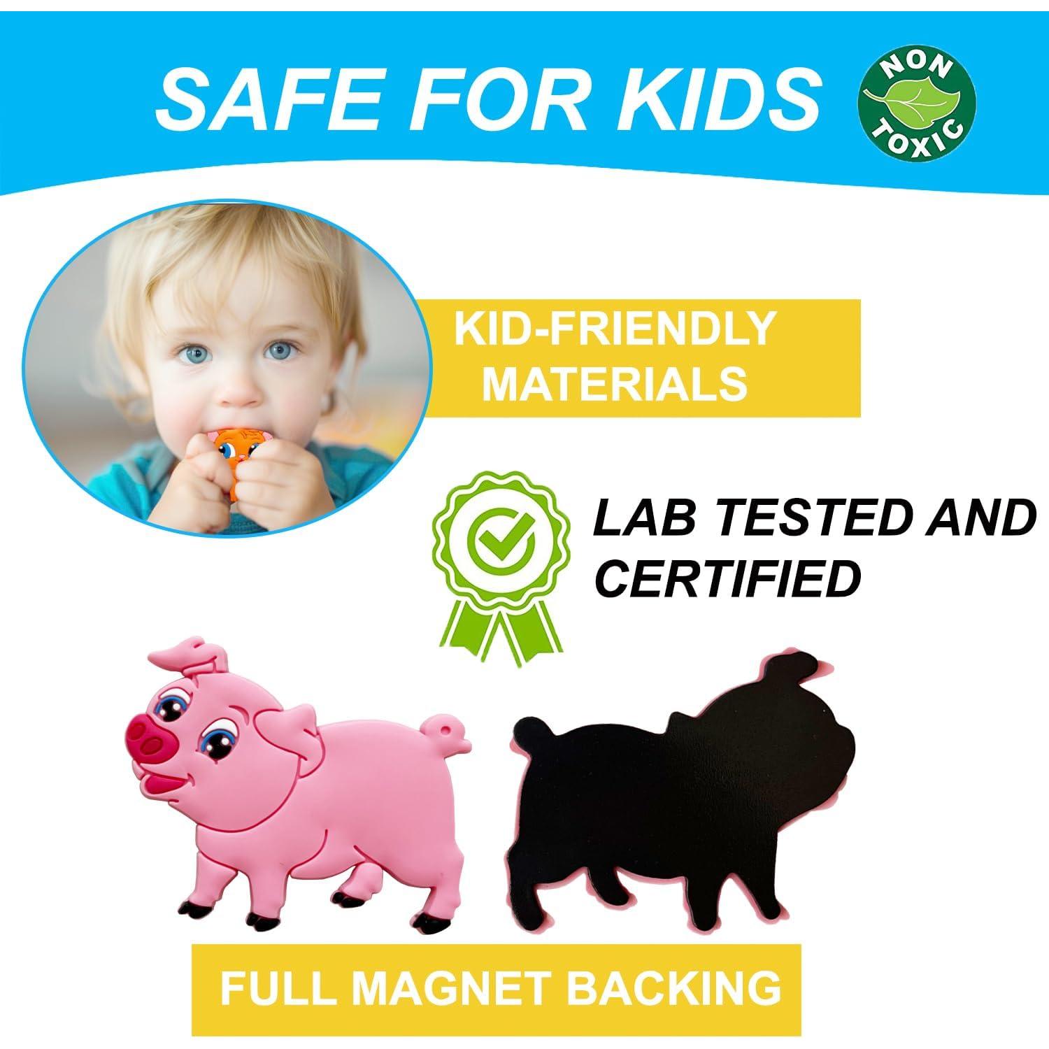 Imanes de Refrigerador ALNETI Animales de Granja 3D