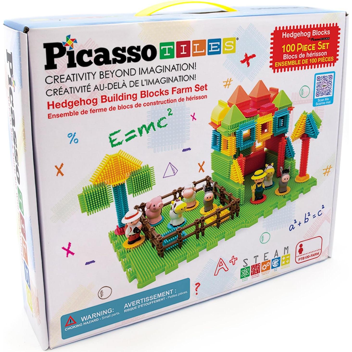 PicassoTiles PTB100 100 Piezas Bloques Erizo Granja