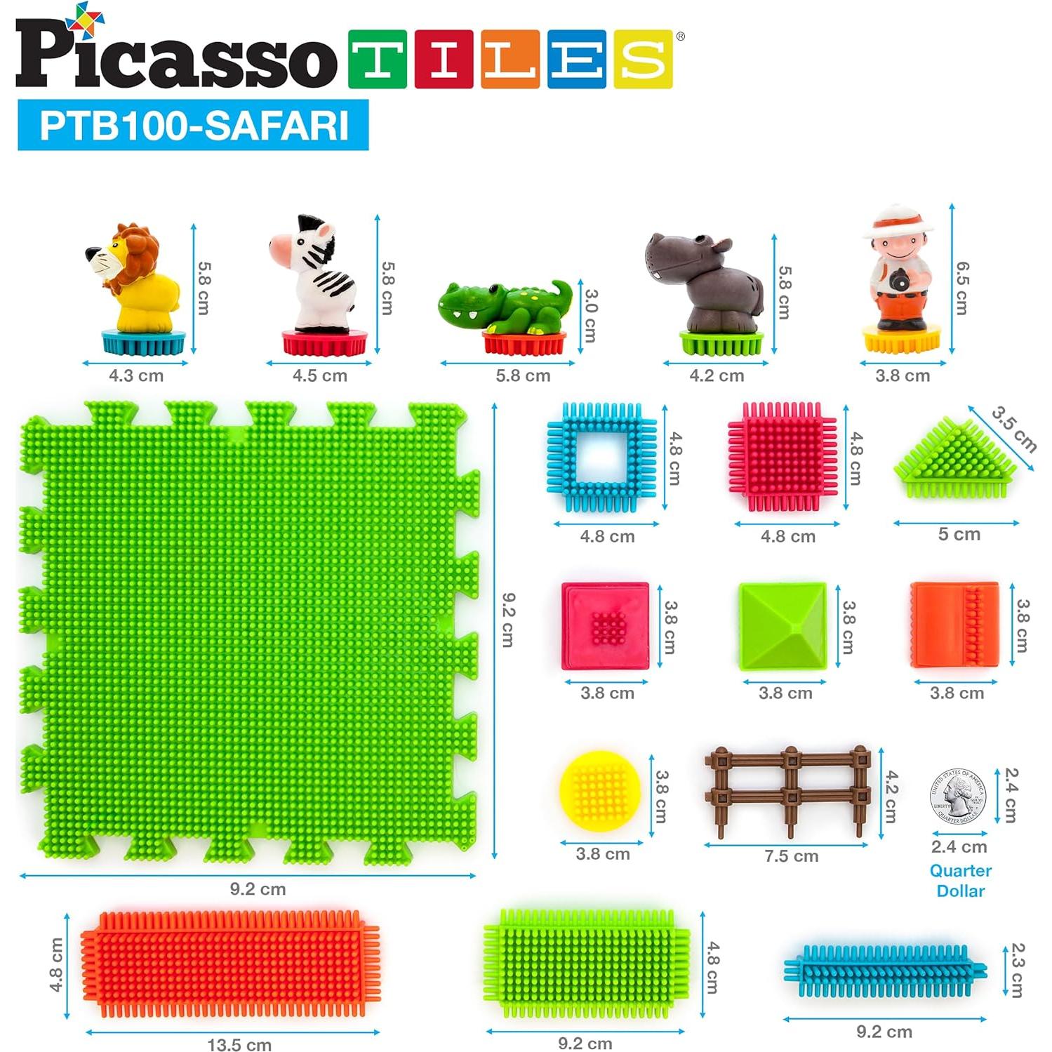 Picasso Toys PTB100 100 Piezas Bloques 3D Safari Juguete STEM