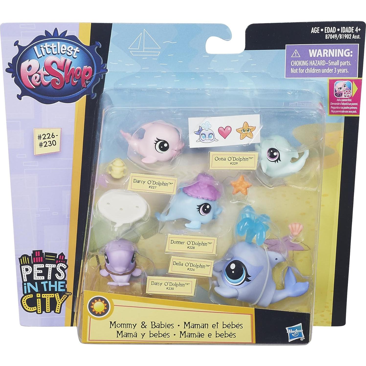 Familia de Delfines Littlest Pet Shop Hasbro - 5 Mascotas