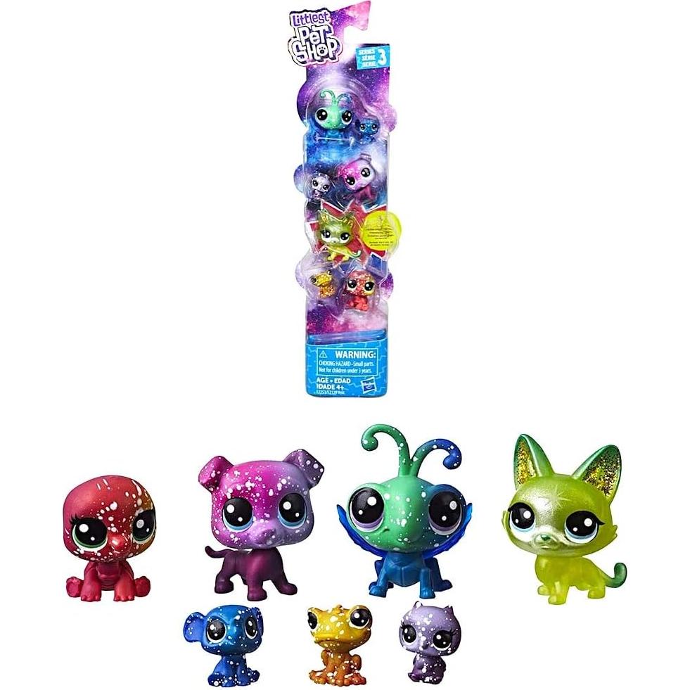 Amigos Cósmicos Littlest Pet Shop - 4 Mascotas Mini y Teensie