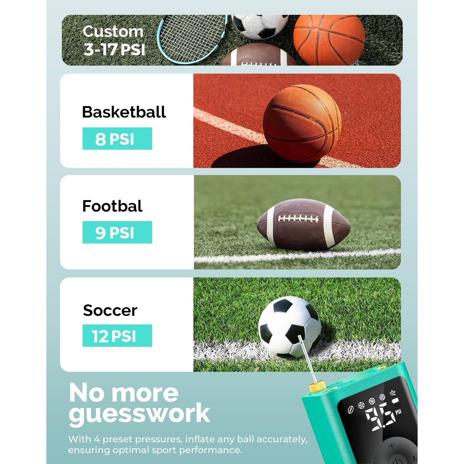 Bomba de Aire Eléctrica ETENWOLF P300 para Pelotas 2-17 PSI