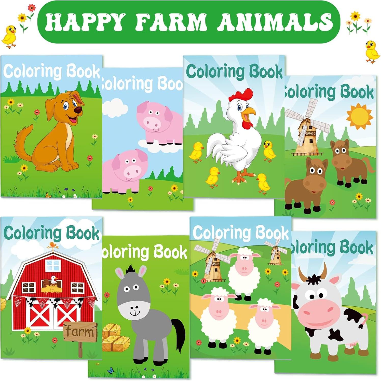 Libros de Colorear Faccito 24 Pcs Animales de Granja