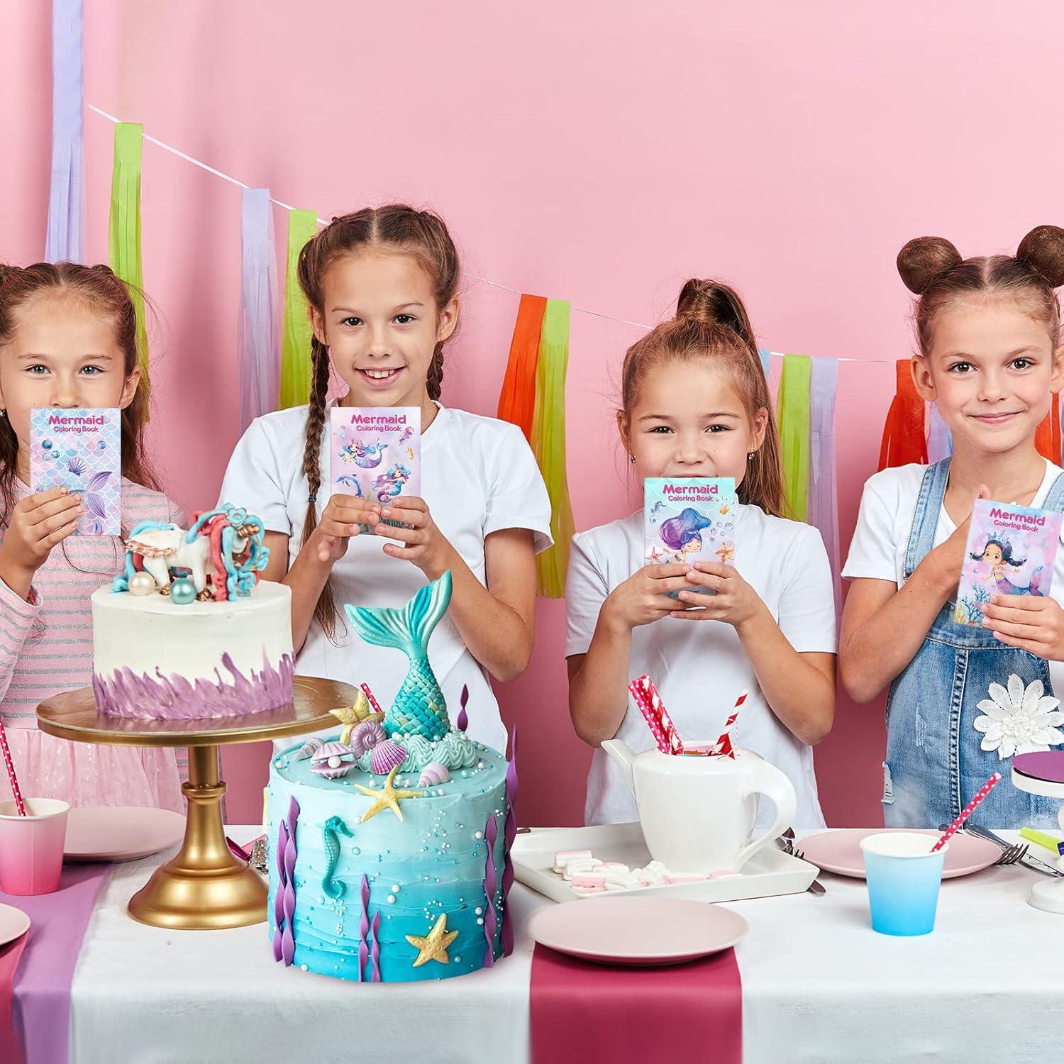 Libros de Colorear Faccito 24 Pcs Mini Animales Sirena