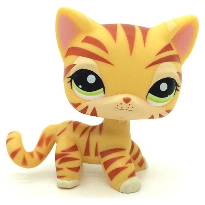 Rare Mini Pet Toys #1451 Yellow Tiger Cat Kitten Kitty Animal Figure