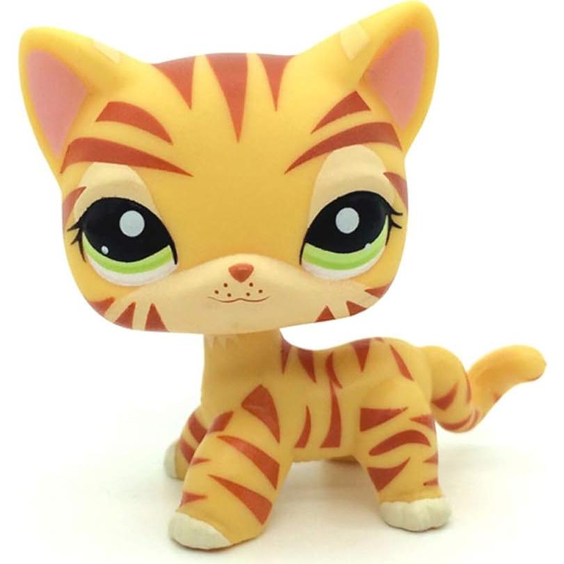 Rare Mini Pet Toys #1451 Yellow Tiger Cat Kitten Kitty Animal Figure