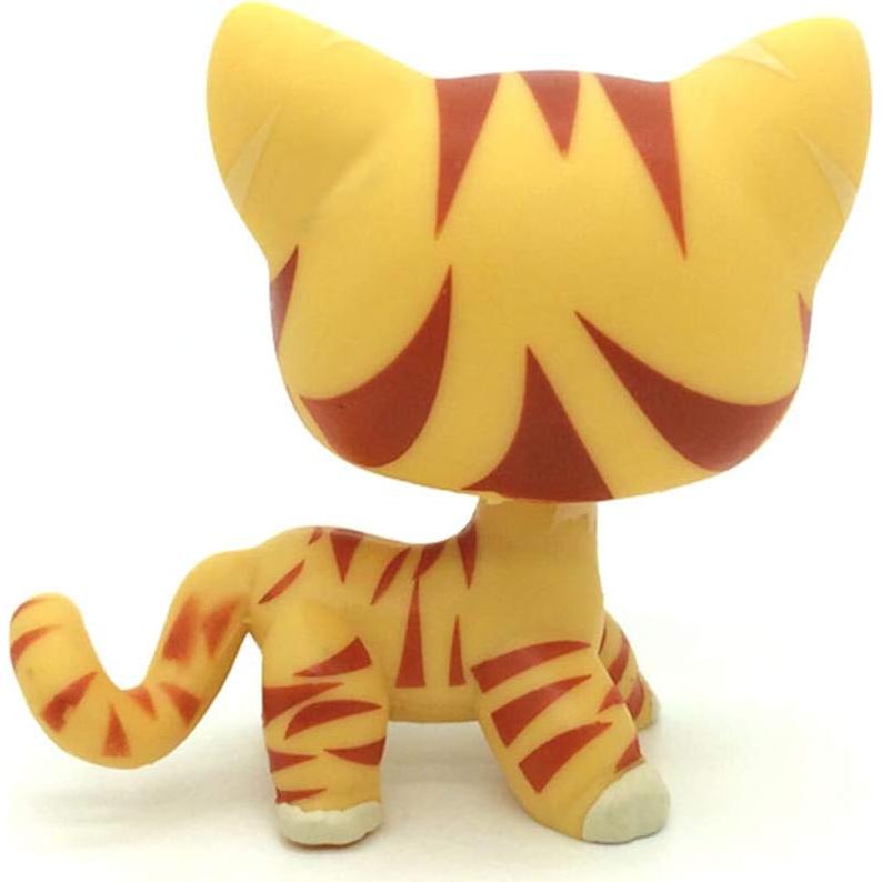Rare Mini Pet Toys #1451 Yellow Tiger Cat Kitten Kitty Animal Figure
