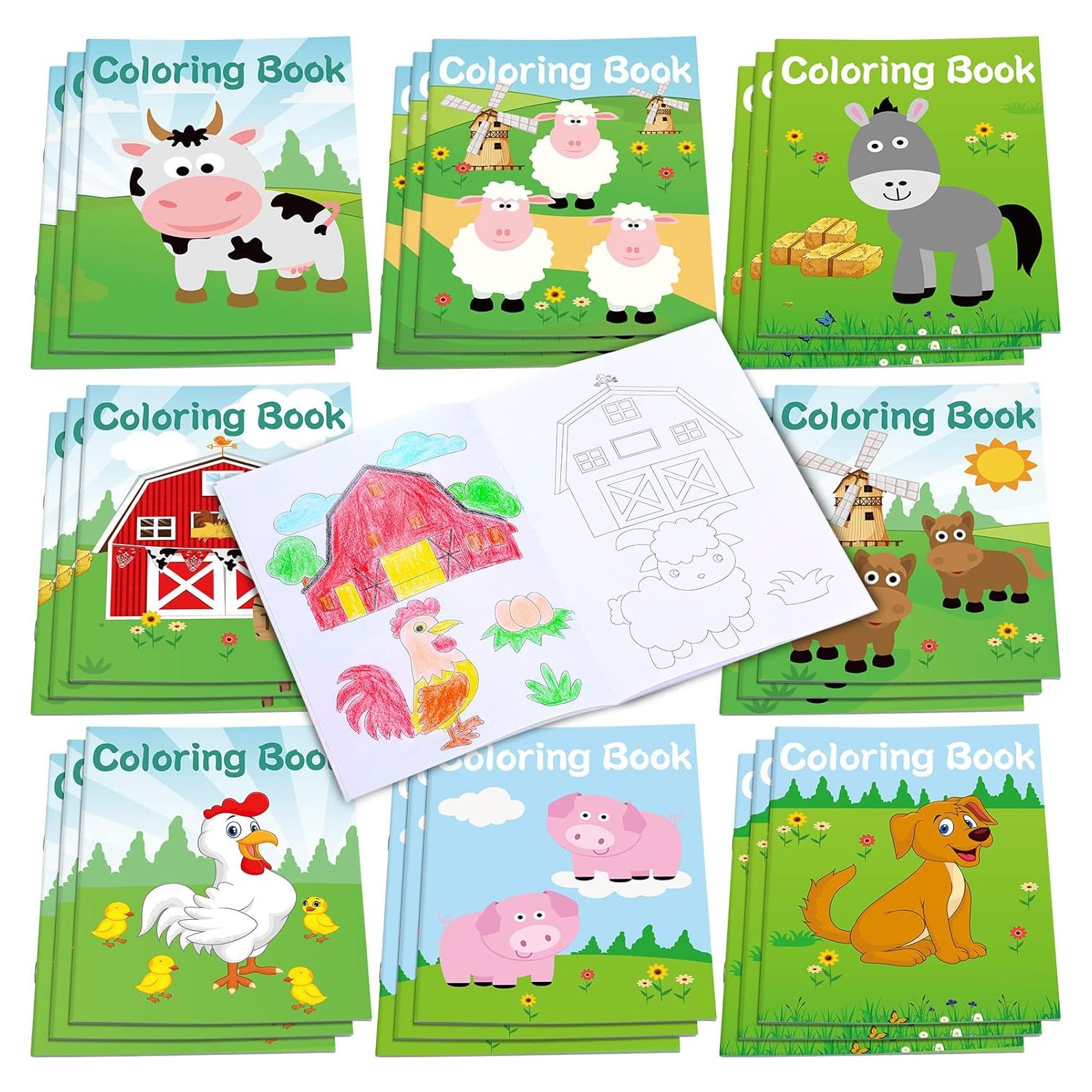 Libros de Colorear Faccito 24 Pcs Animales de Granja