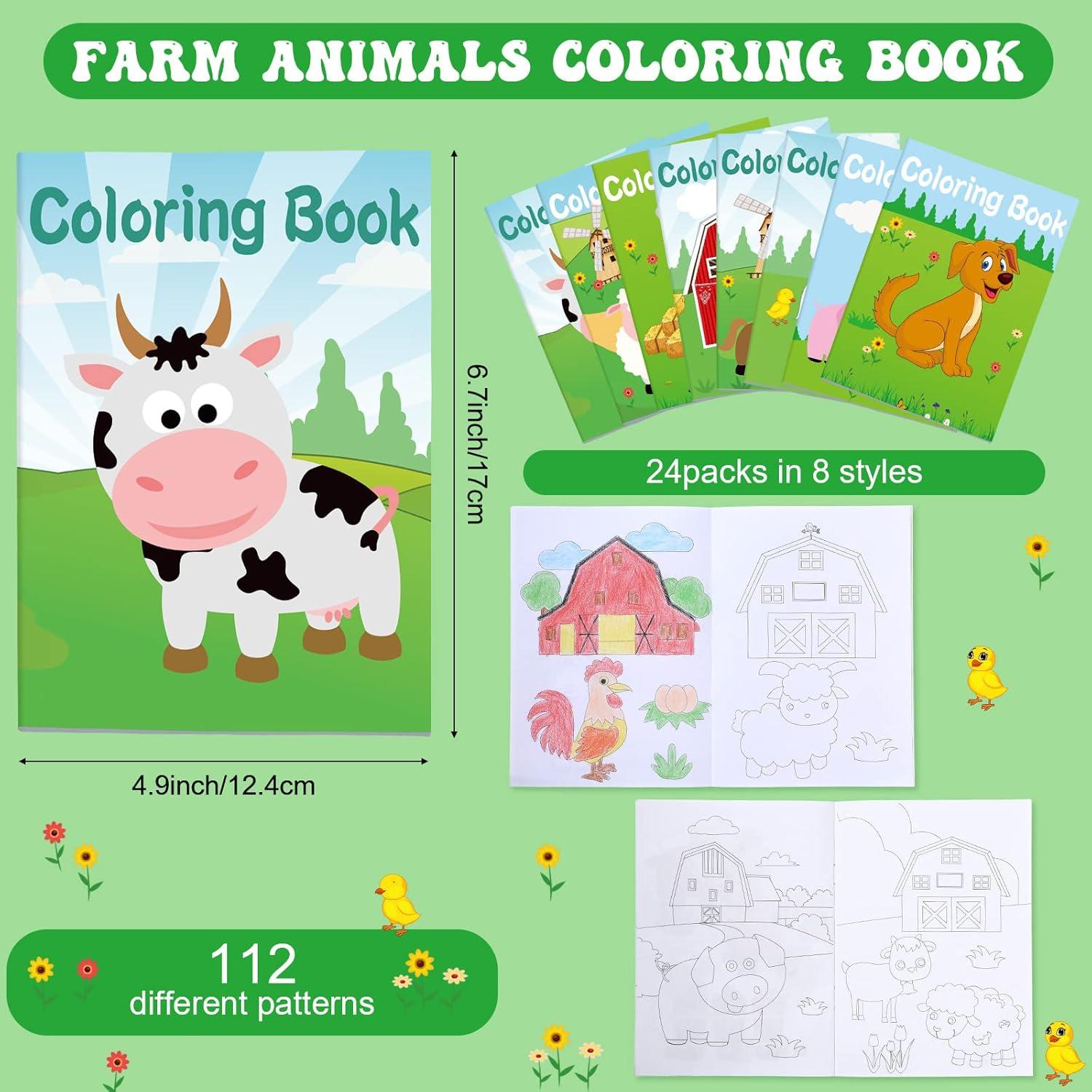 Libros de Colorear Faccito 24 Pcs Animales de Granja
