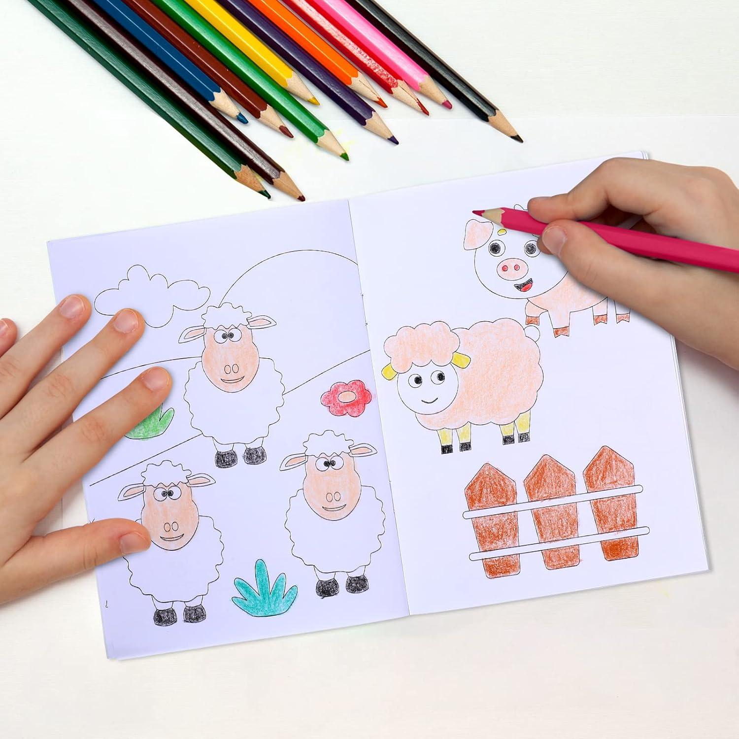 Libros de Colorear Faccito 24 Pcs Animales de Granja