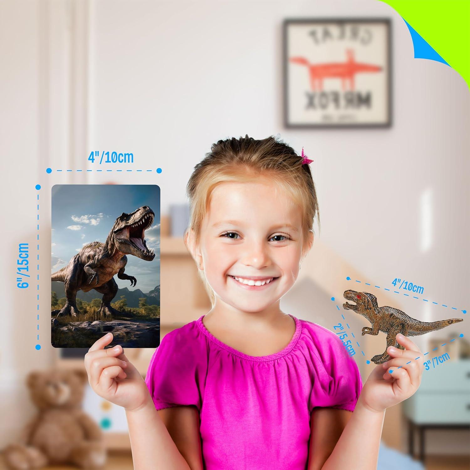 12 Figuras de Dinosaurios SpriteGru + Tarjetas Educativas