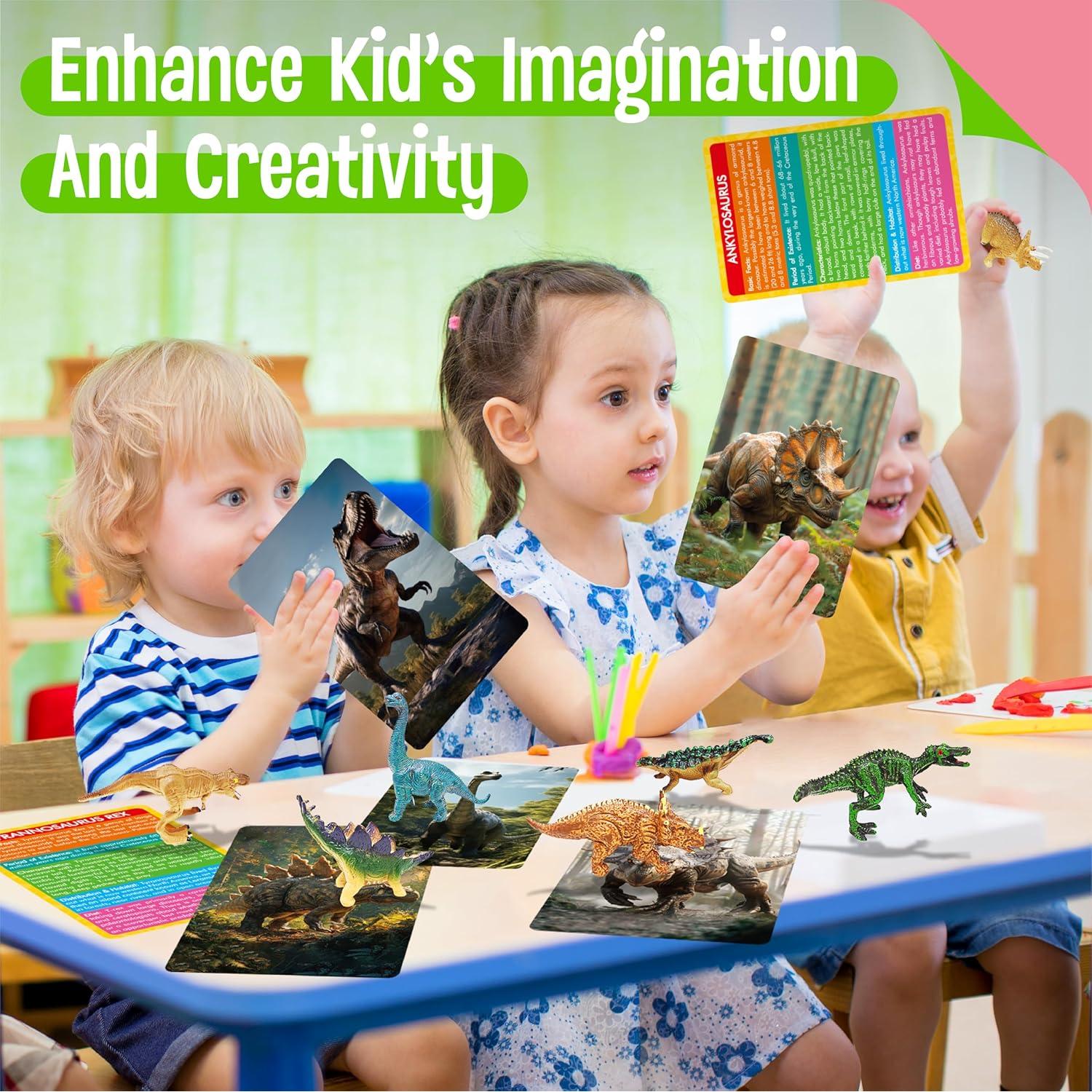 12 Figuras de Dinosaurios SpriteGru + Tarjetas Educativas