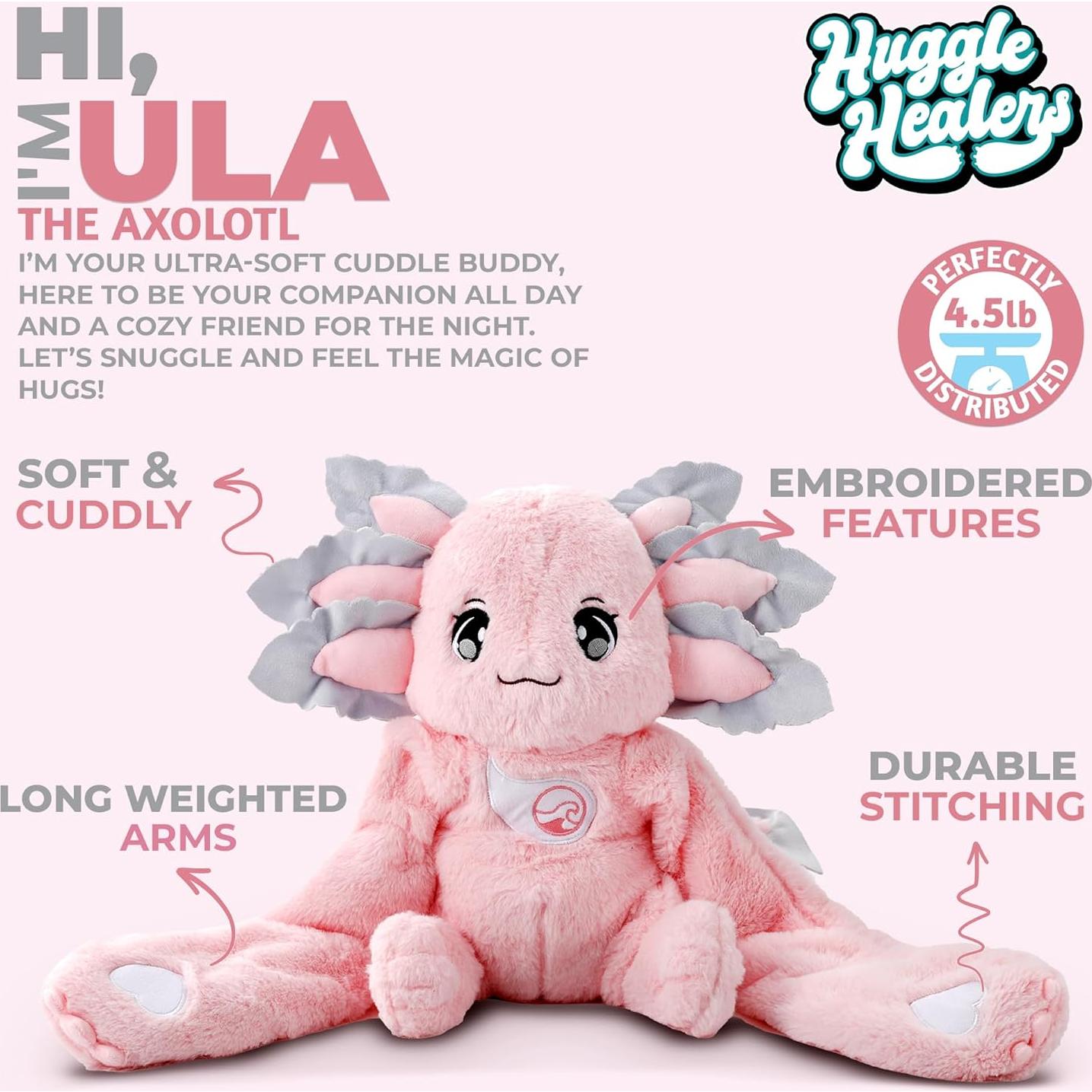 Huggle Healers Ula Axolotl 101.6 cm 2.04 kg Peluche Rosa