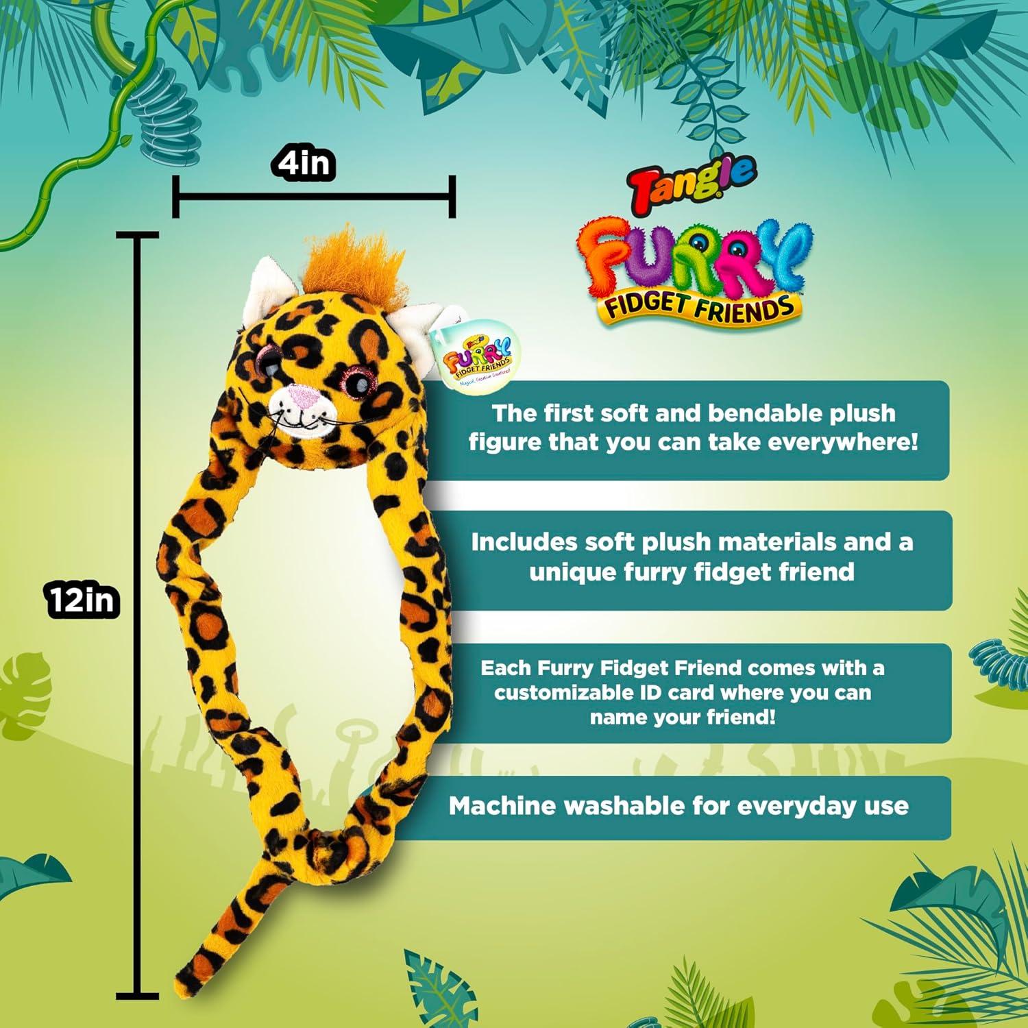 Tangle Amigos Fidget Peludos - Sabiduría El Leopardo - Juguete Sensorial