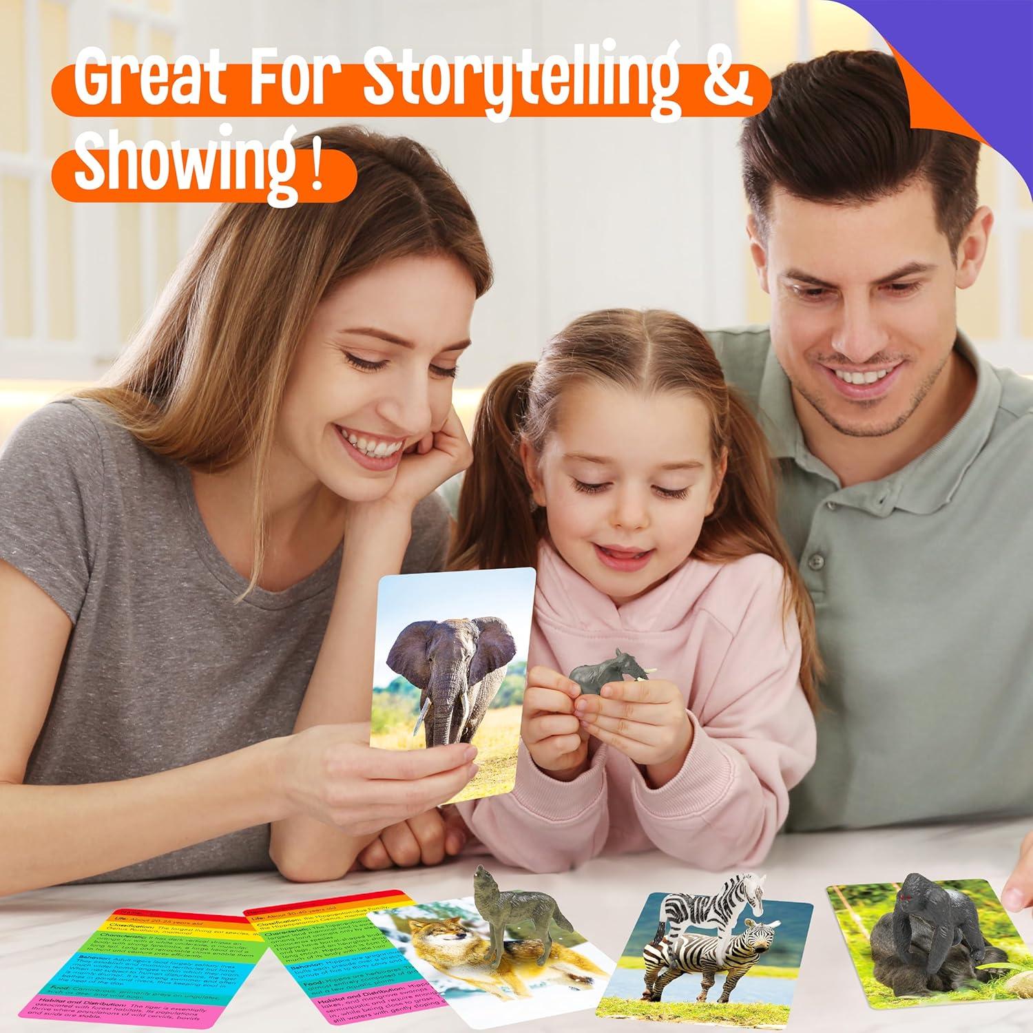 24 Figuras de Animales + 24 Tarjetas Educativas - SpriteGru