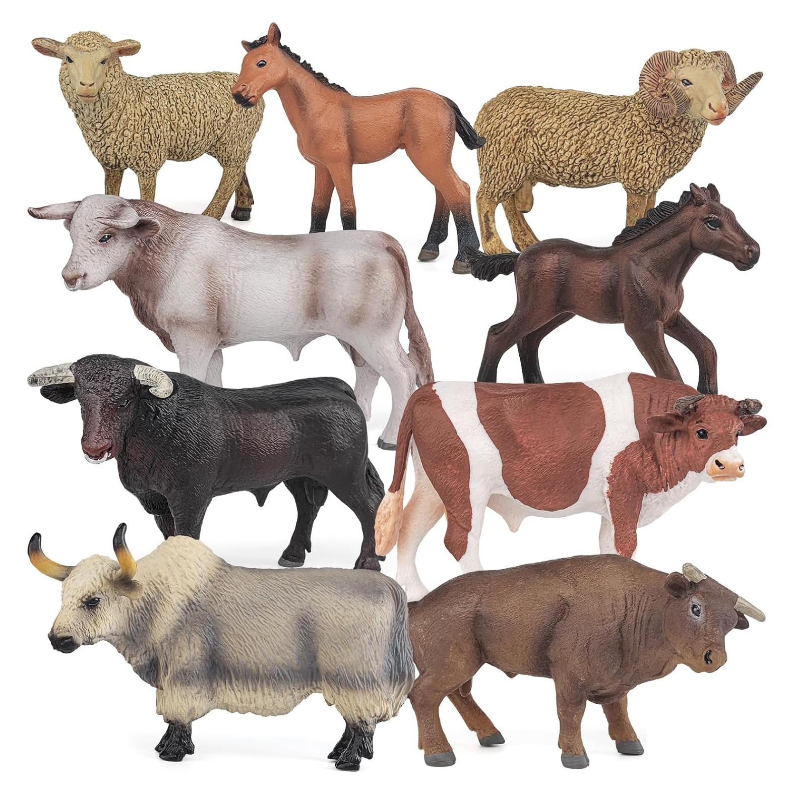 Set de Juguetes de Animales de Granja LC JoyCre 9PCS