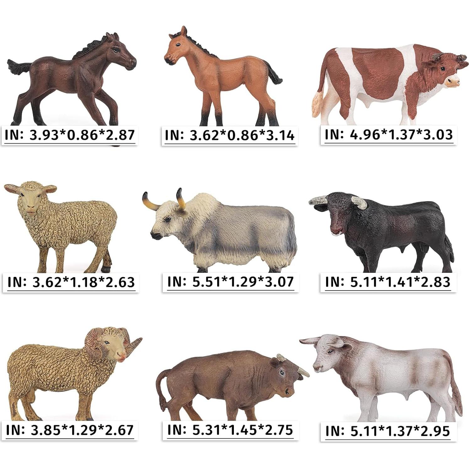 Set de Juguetes de Animales de Granja LC JoyCre 9PCS