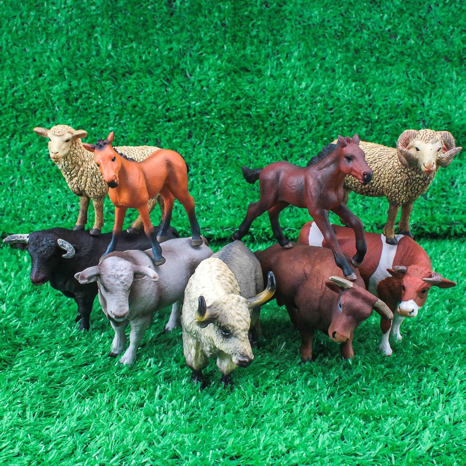 Set de Juguetes de Animales de Granja LC JoyCre 9PCS