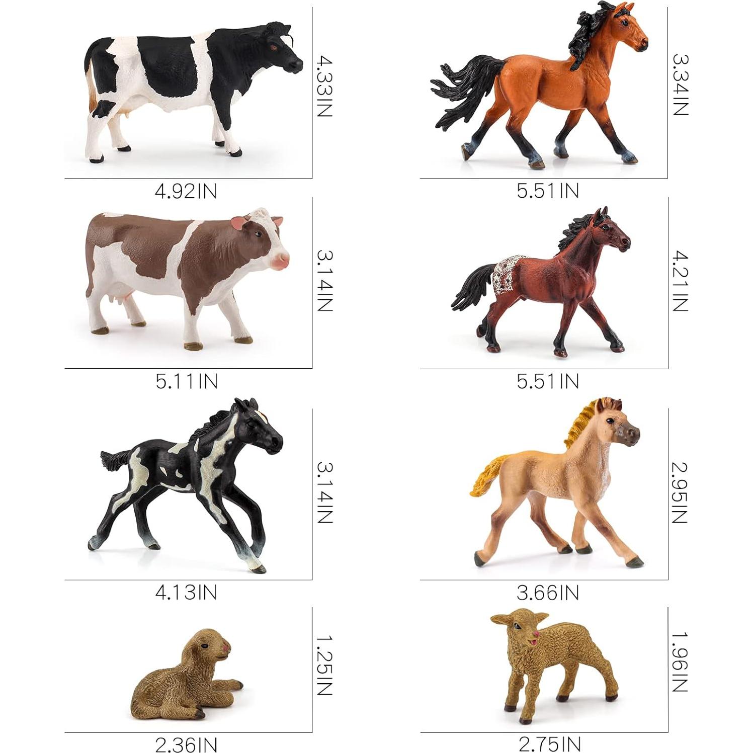Conjunto de Animales de Granja 8PCS LC JoyCre Juguetes