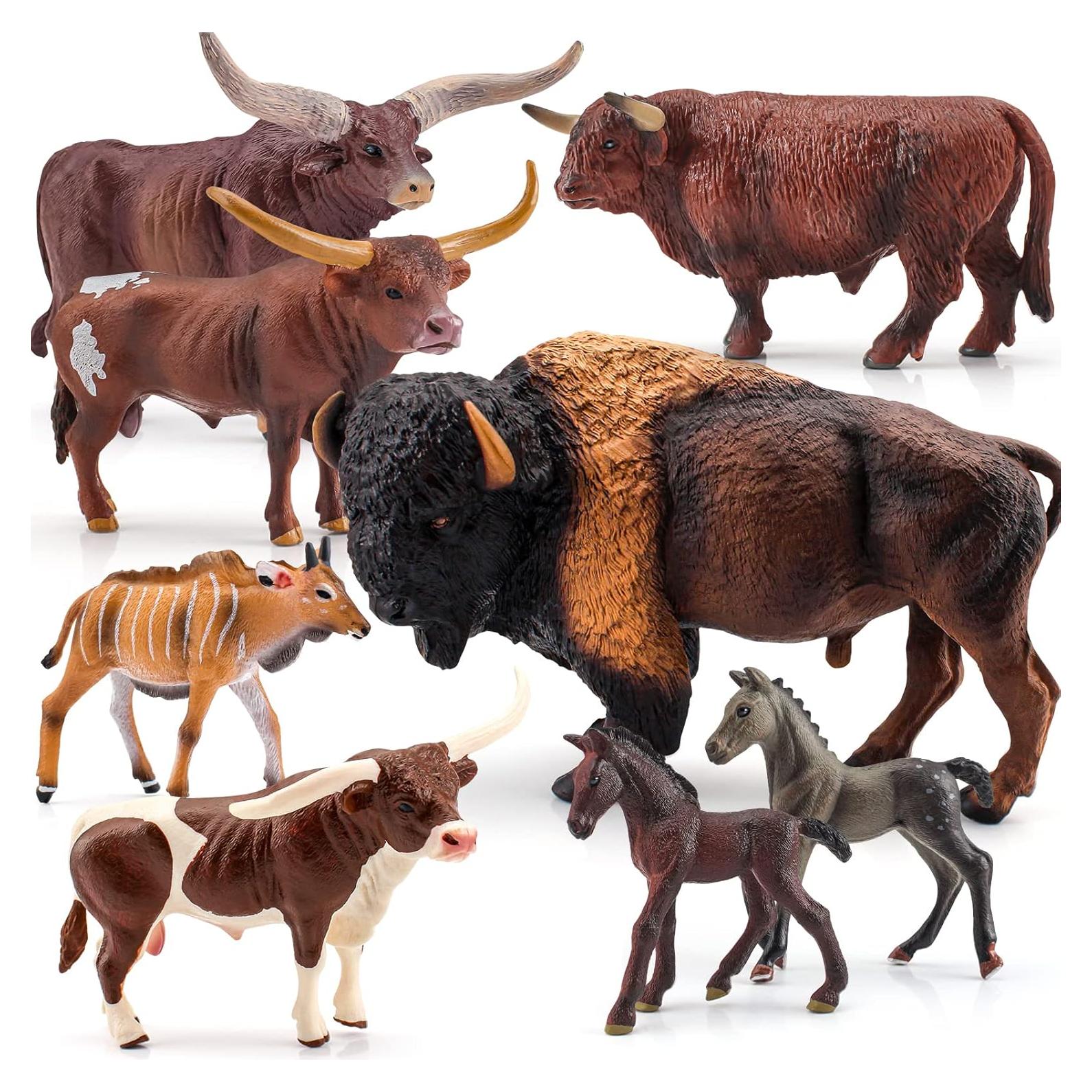 Juego de Juguetes Bull Toys: 8 Figuras de Animales de Granja