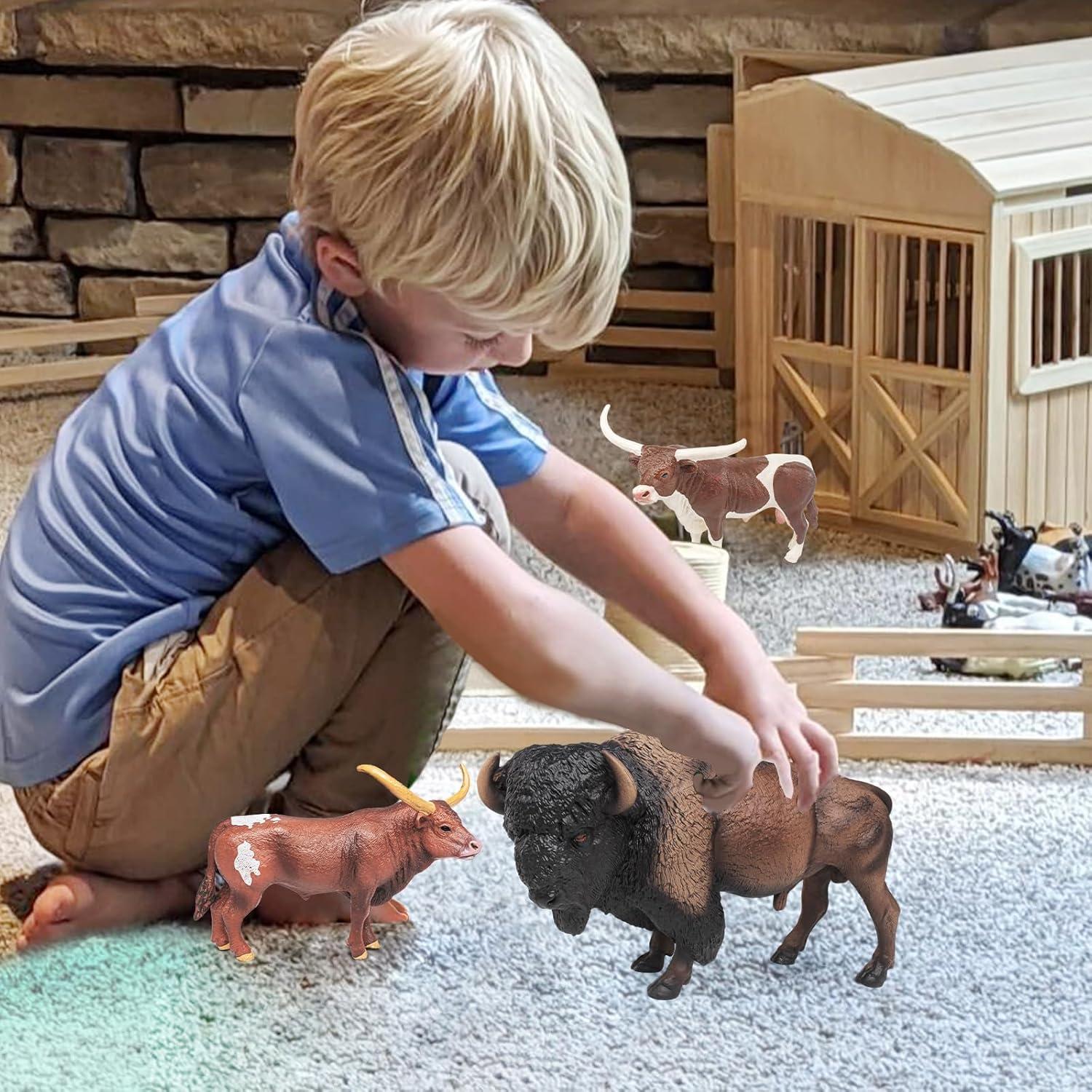 Juego de Juguetes Bull Toys: 8 Figuras de Animales de Granja