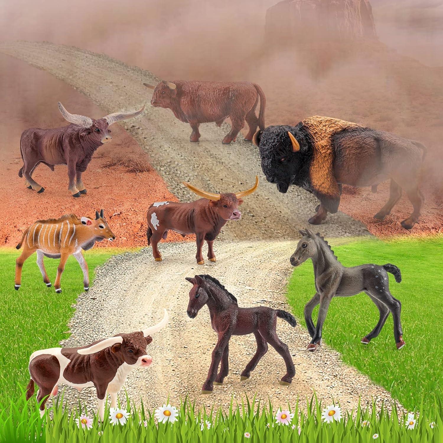 Juego de Juguetes Bull Toys: 8 Figuras de Animales de Granja