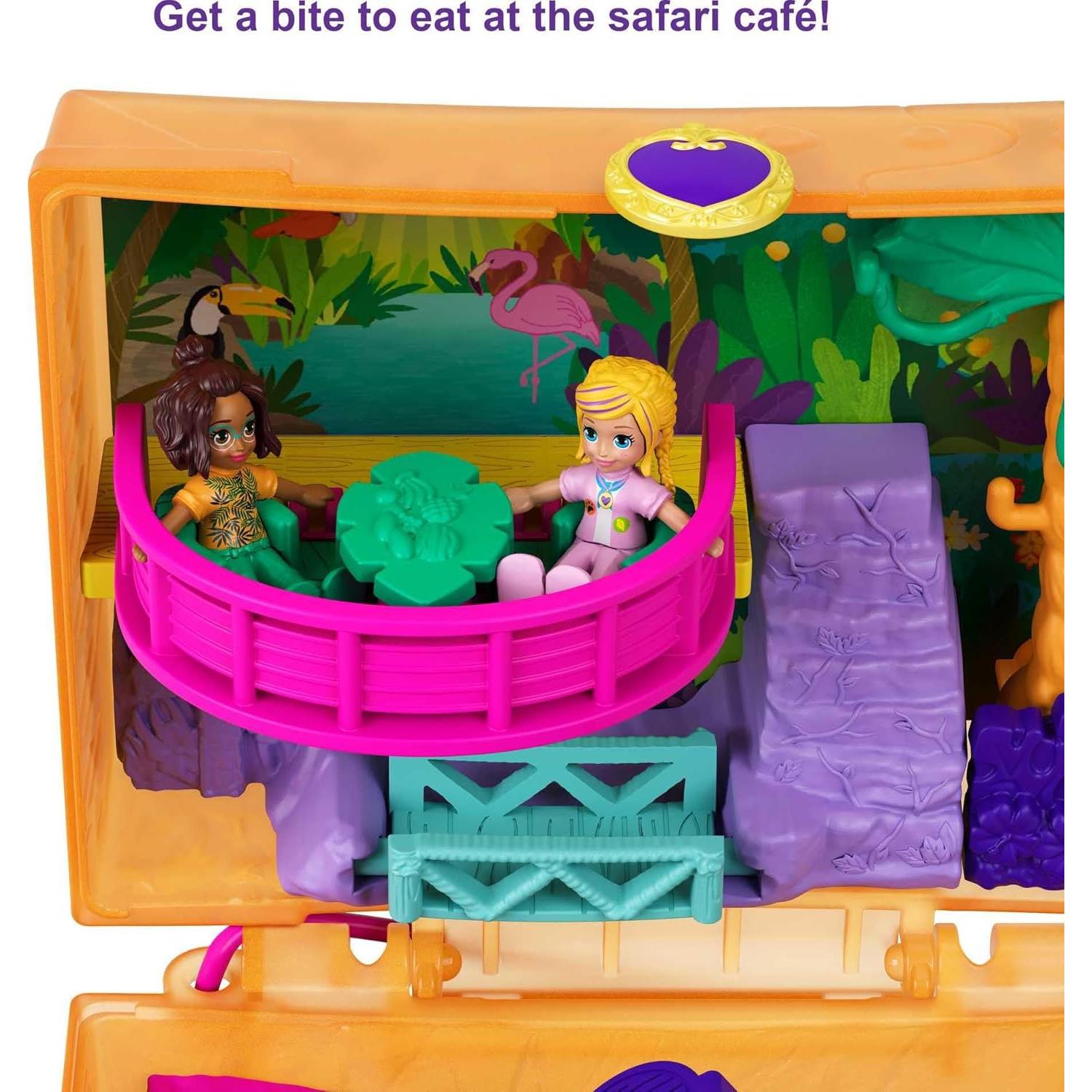 Juego Polly Pocket Safari en la Selva con 2 Muñecas y Accesorios