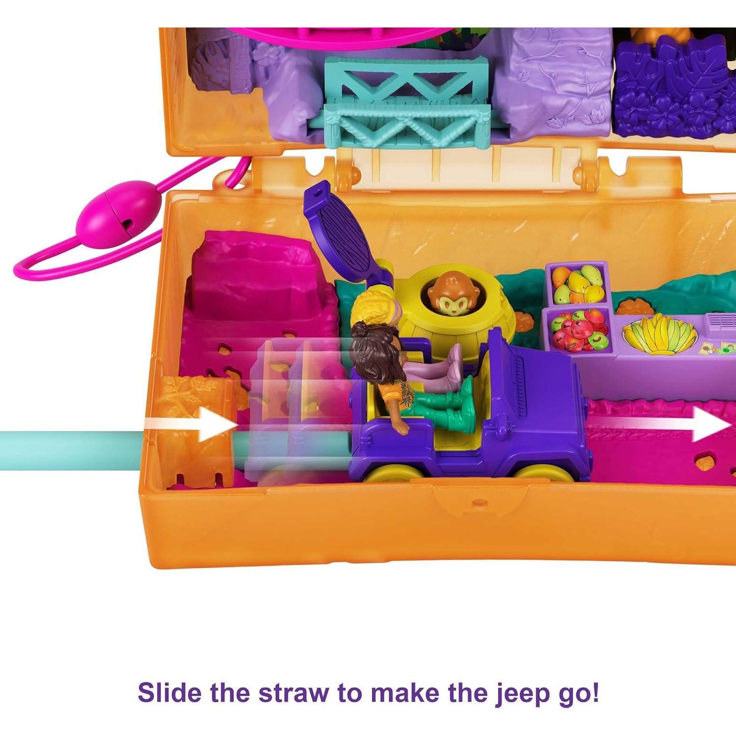 Juego Polly Pocket Safari en la Selva con 2 Muñecas y Accesorios