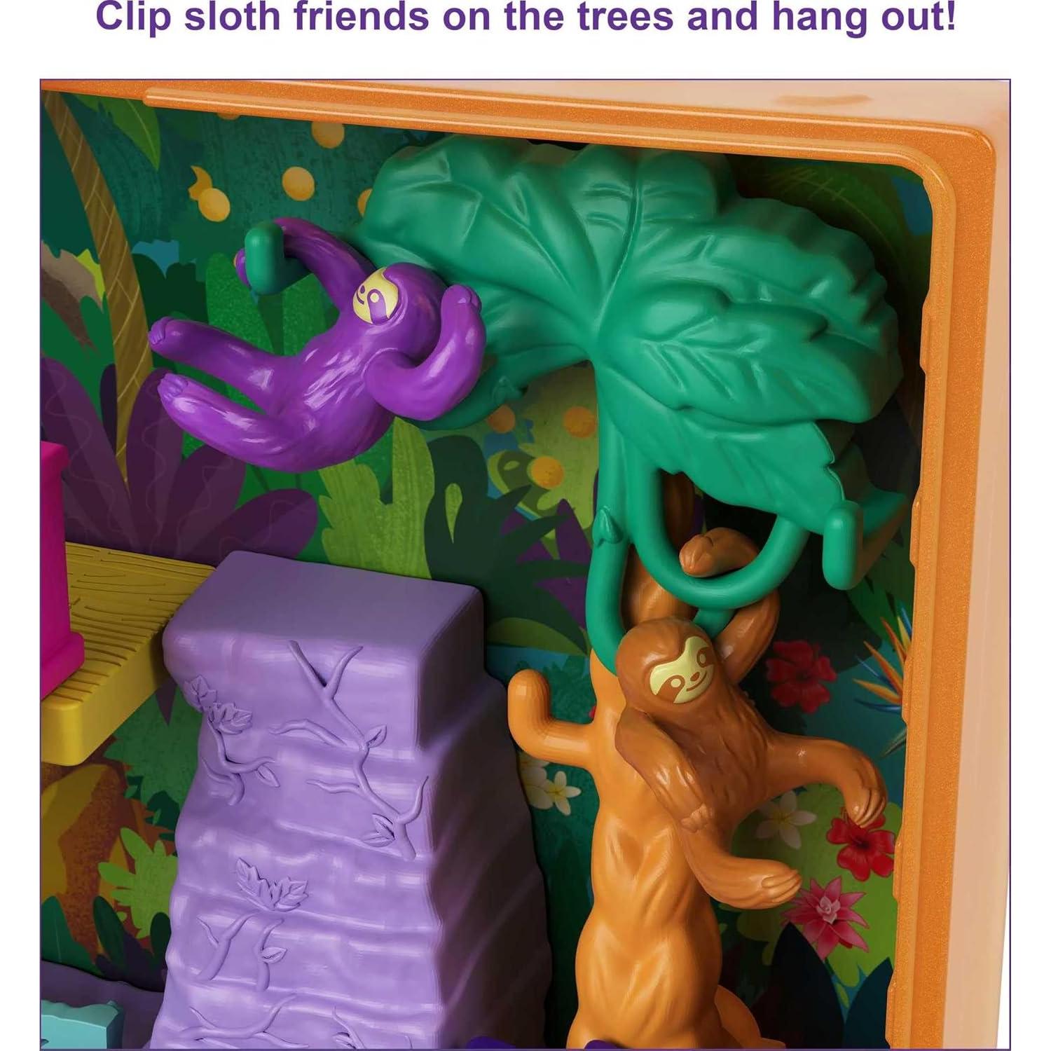 Juego Polly Pocket Safari en la Selva con 2 Muñecas y Accesorios
