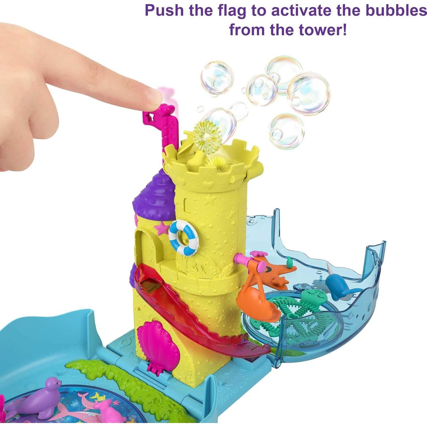 Acuario de Burbujas Polly Pocket con 10 Accesorios y Muñeca