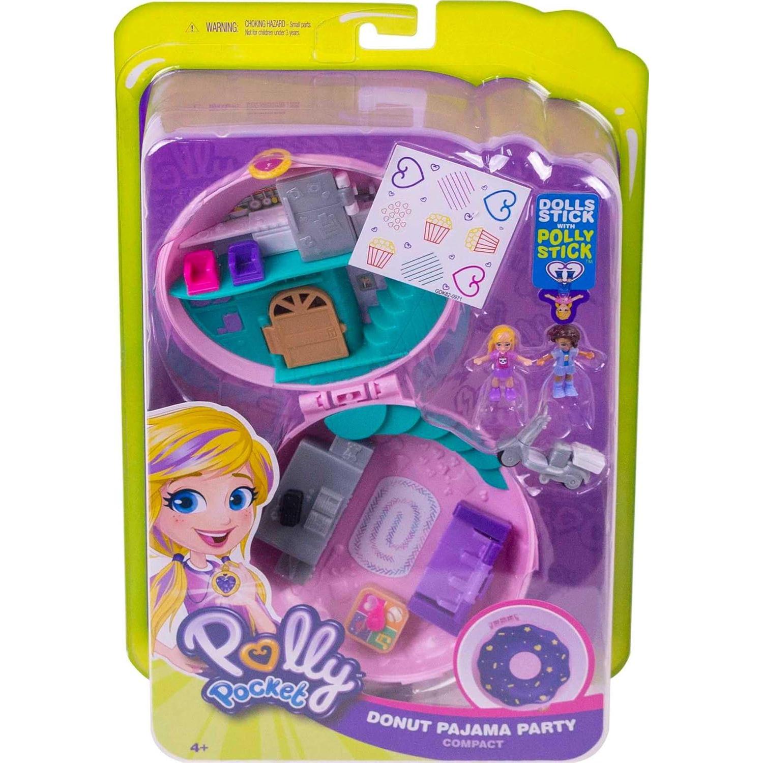 Juego Polly Pocket Fiesta de Pijamas Donut Mattel con 2 Muñecas