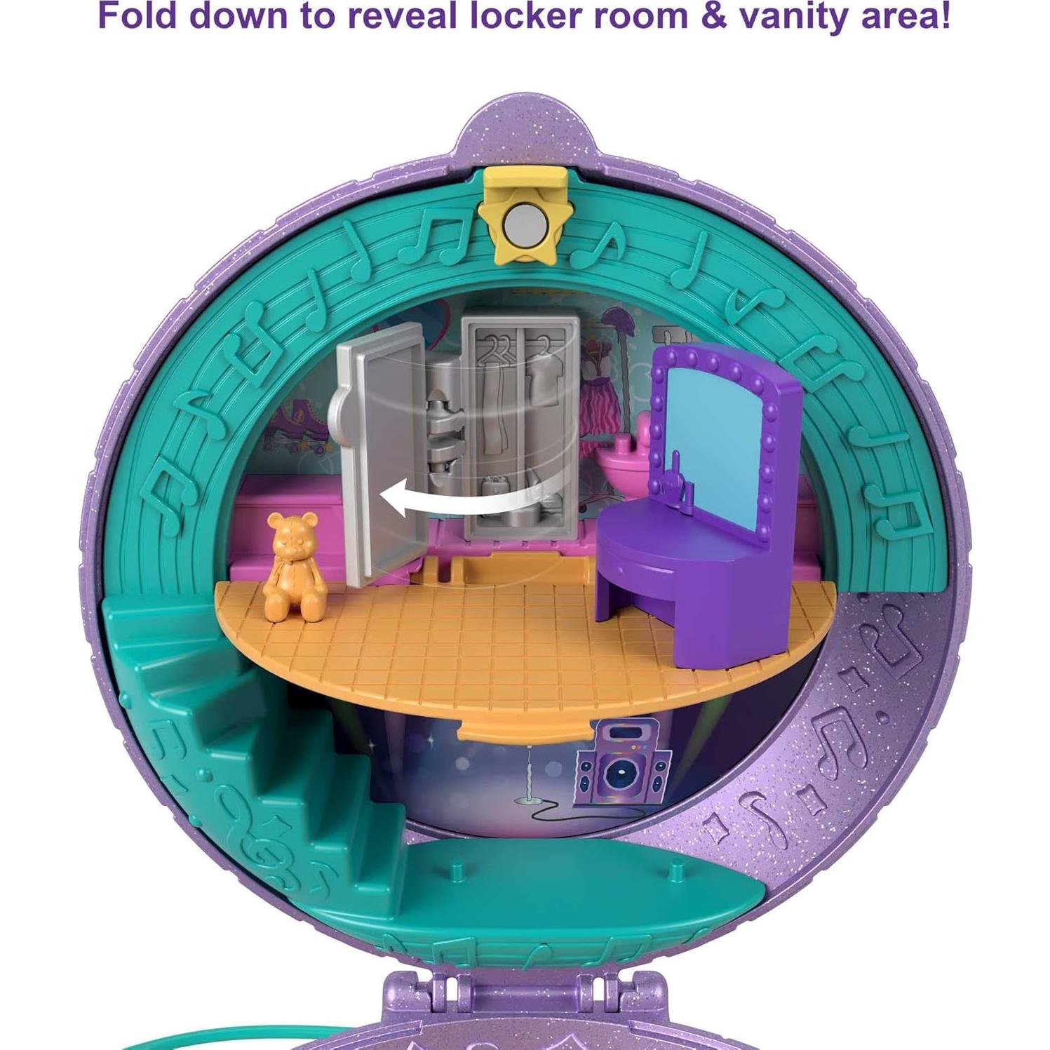 Juego Compacto de Patinaje Disco Polly Pocket con 2 Muñecas