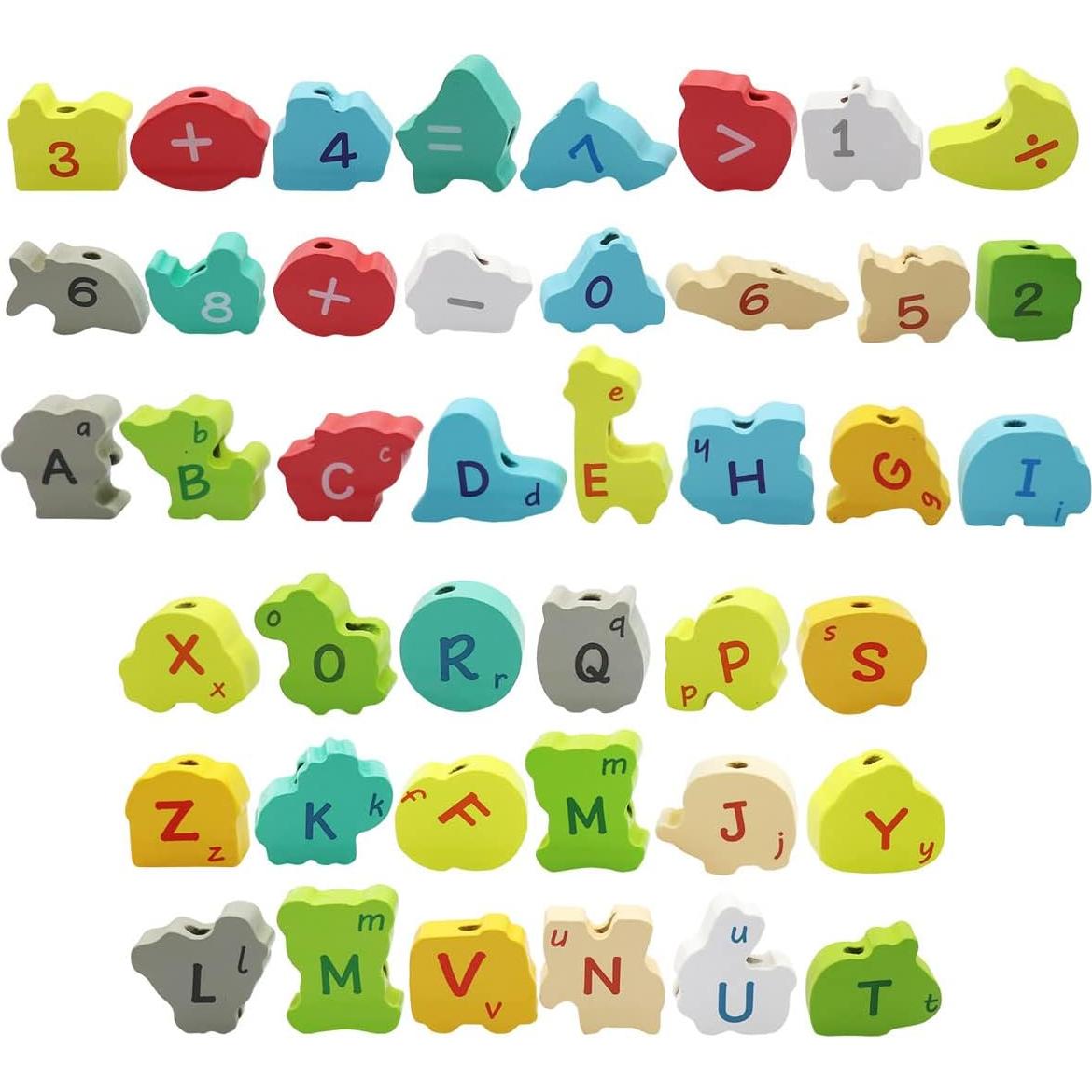 BMTOYS Cuentas de Enhebrar de Madera para Niños 3+