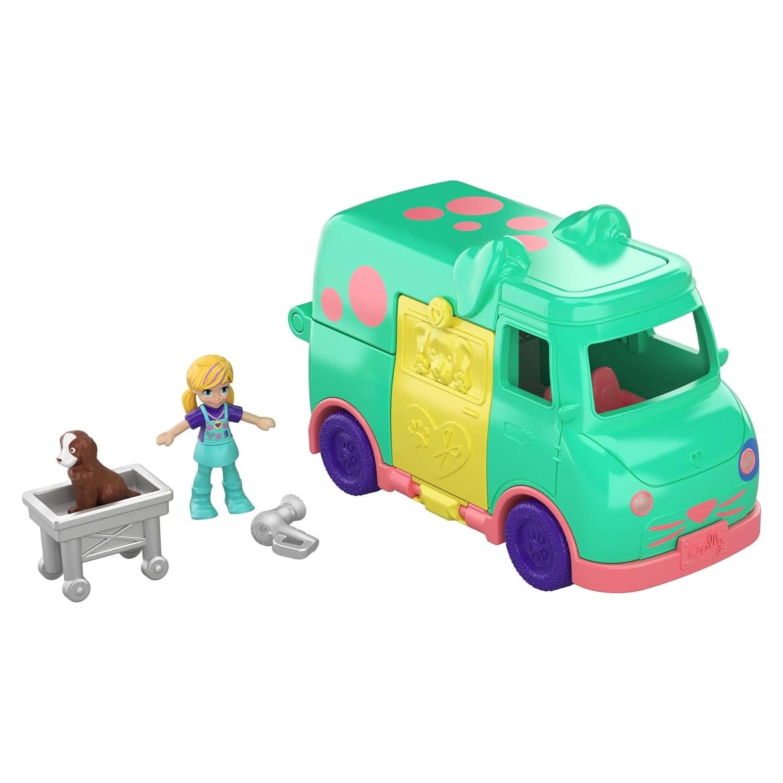 Vehículo de Peluquería de Mascotas Pollyville Mattel
