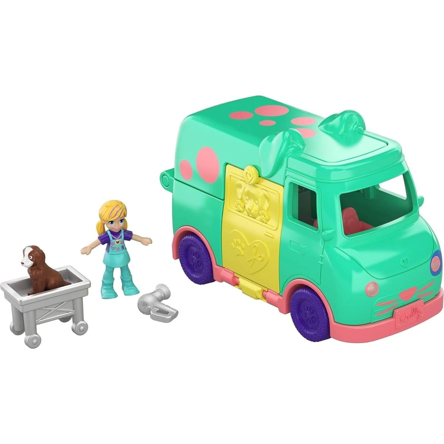 Vehículo de Peluquería de Mascotas Pollyville Mattel
