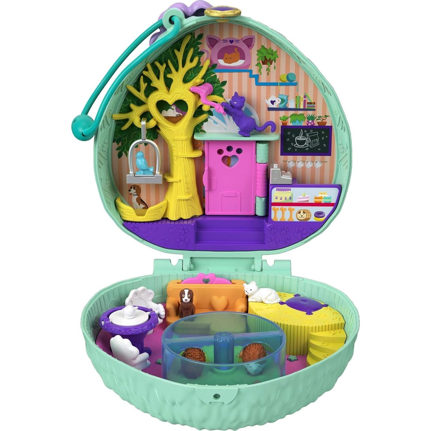 Juego Compacto Polly Pocket Café de Erizo con 2 Muñecas y Mascotas