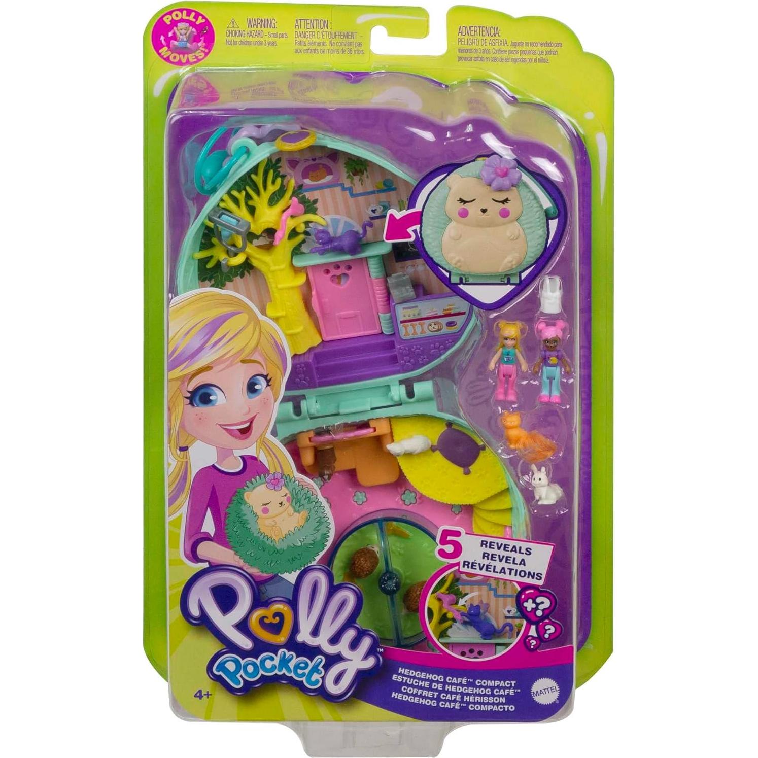 Juego Compacto Polly Pocket Café de Erizo con 2 Muñecas y Mascotas