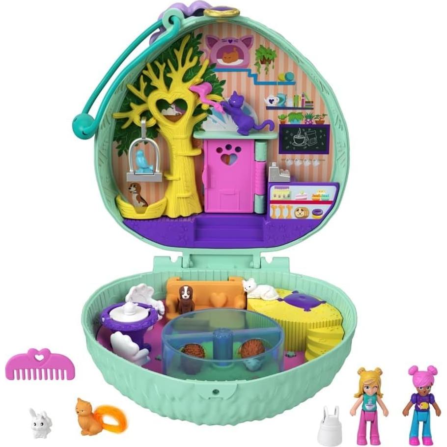 Juego Compacto Polly Pocket Café de Erizo con 2 Muñecas y Mascotas