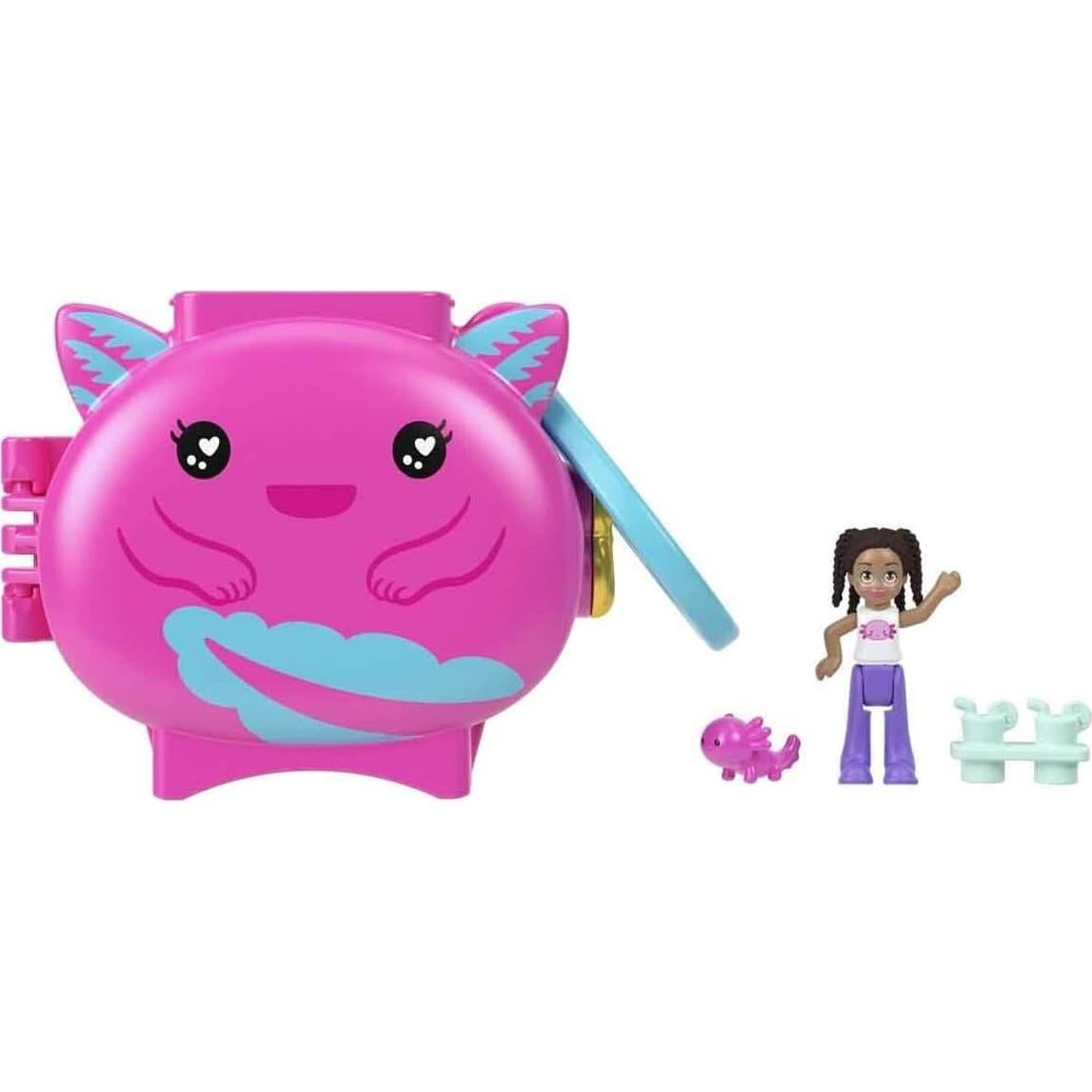 Juego compacto Polly Pocket ajolote para niñas 4 años en adelante