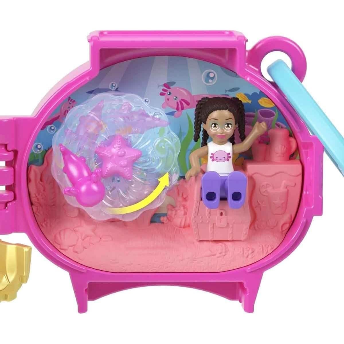 Juego compacto Polly Pocket ajolote para niñas 4 años en adelante