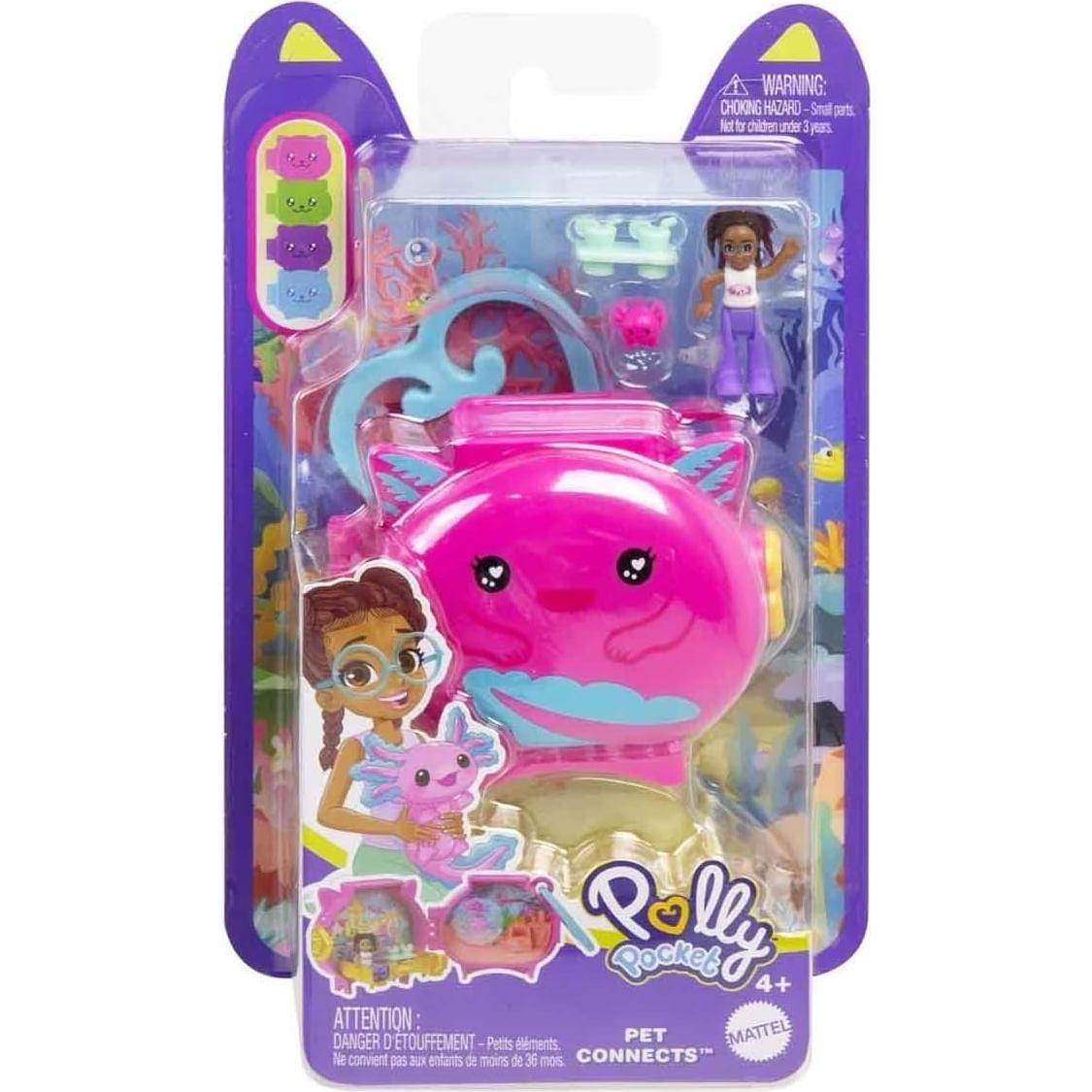 Juego compacto Polly Pocket ajolote para niñas 4 años en adelante