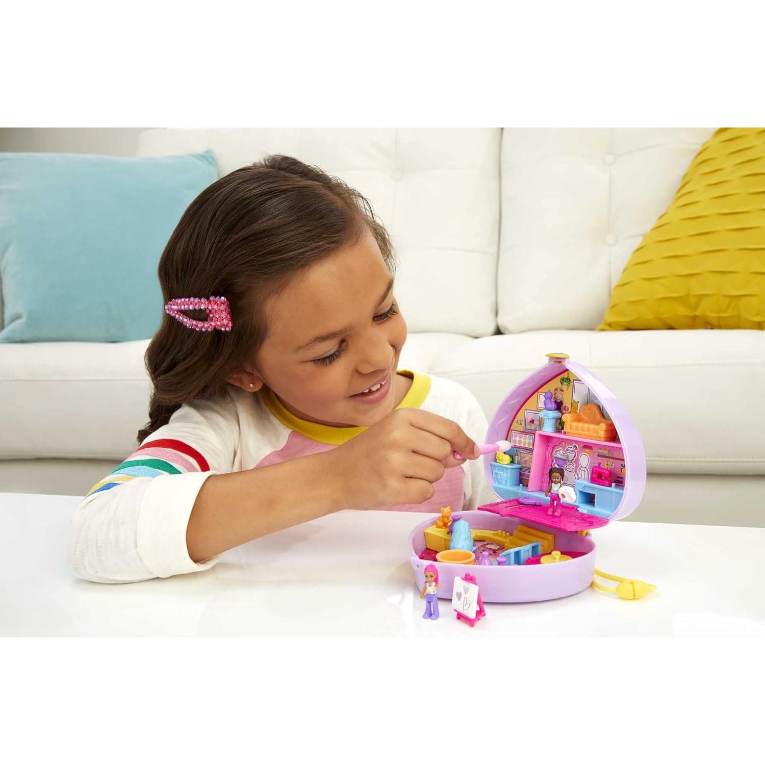 Polly Pocket Estudio de Arte Shani Compacto con 12 Accesorios