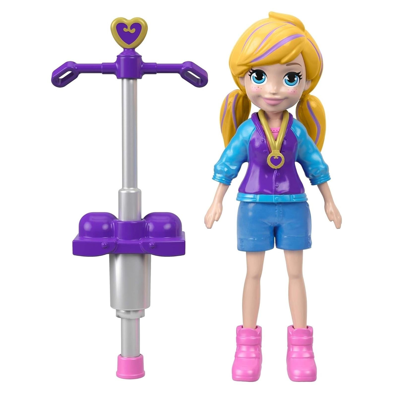 Muñeca Polly Pocket Active Pose 7.62 cm con Pogo Mattel