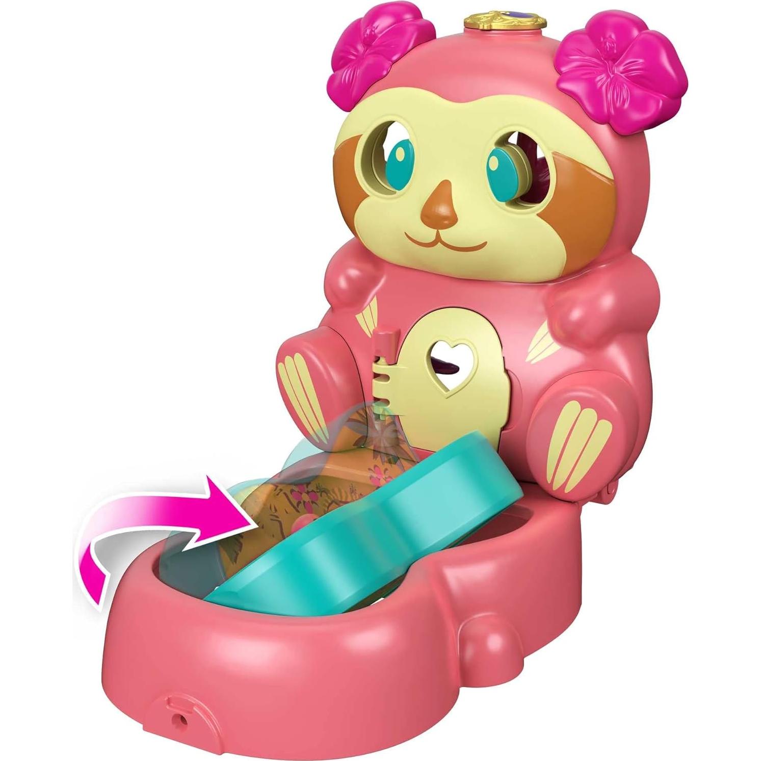 Polly Pocket Caja Perezoso Compacta con Muñeca y Accesorios