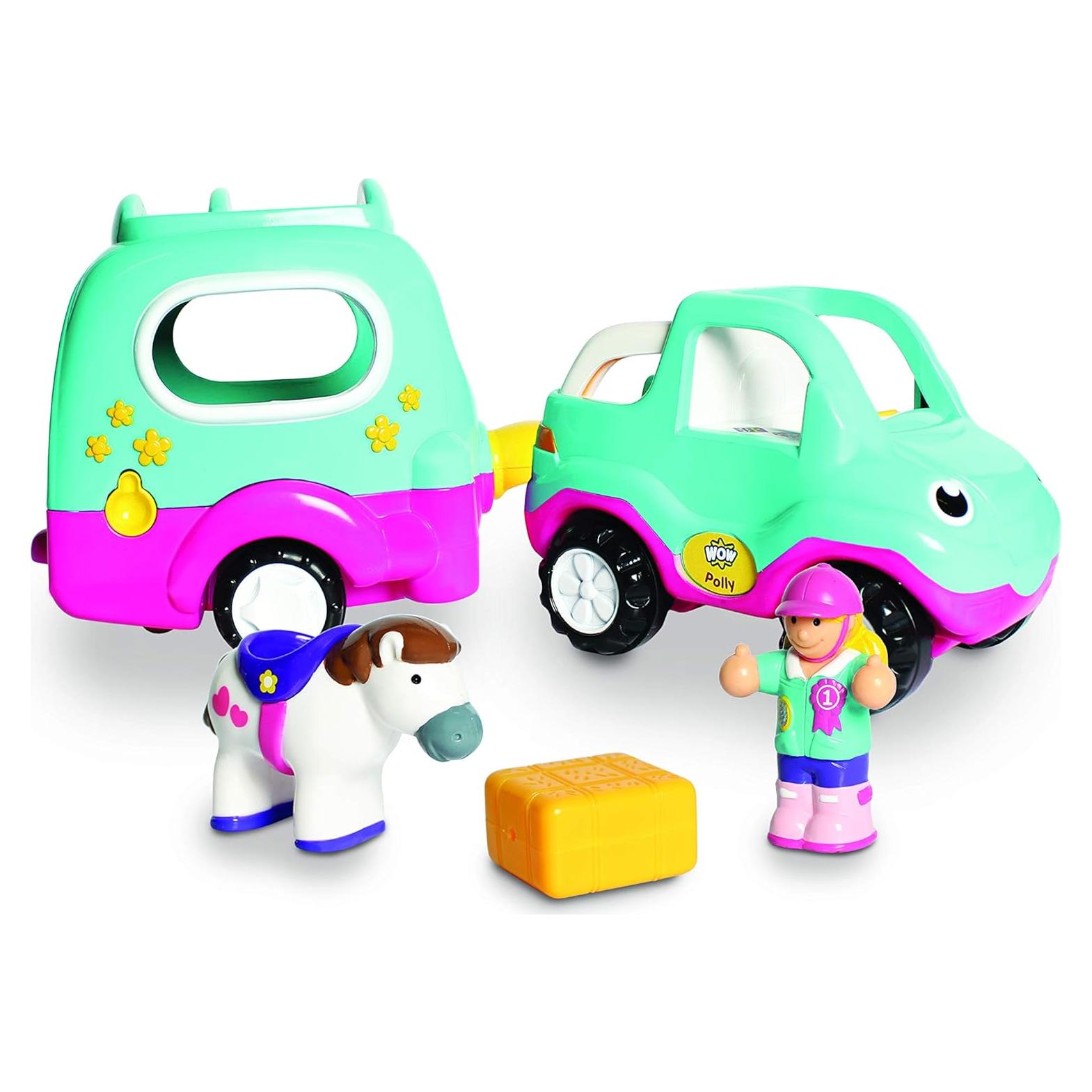 Aventura Pony Polly WOW Toys - Coche Motorizado y Remolque