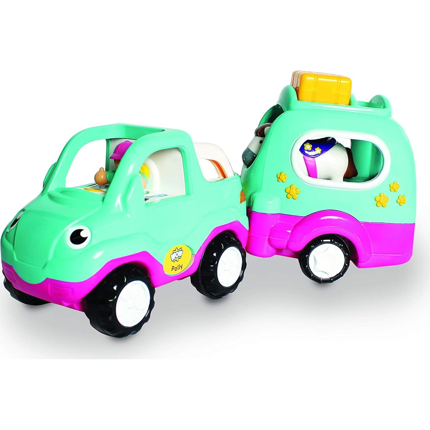 Aventura Pony Polly WOW Toys - Coche Motorizado y Remolque