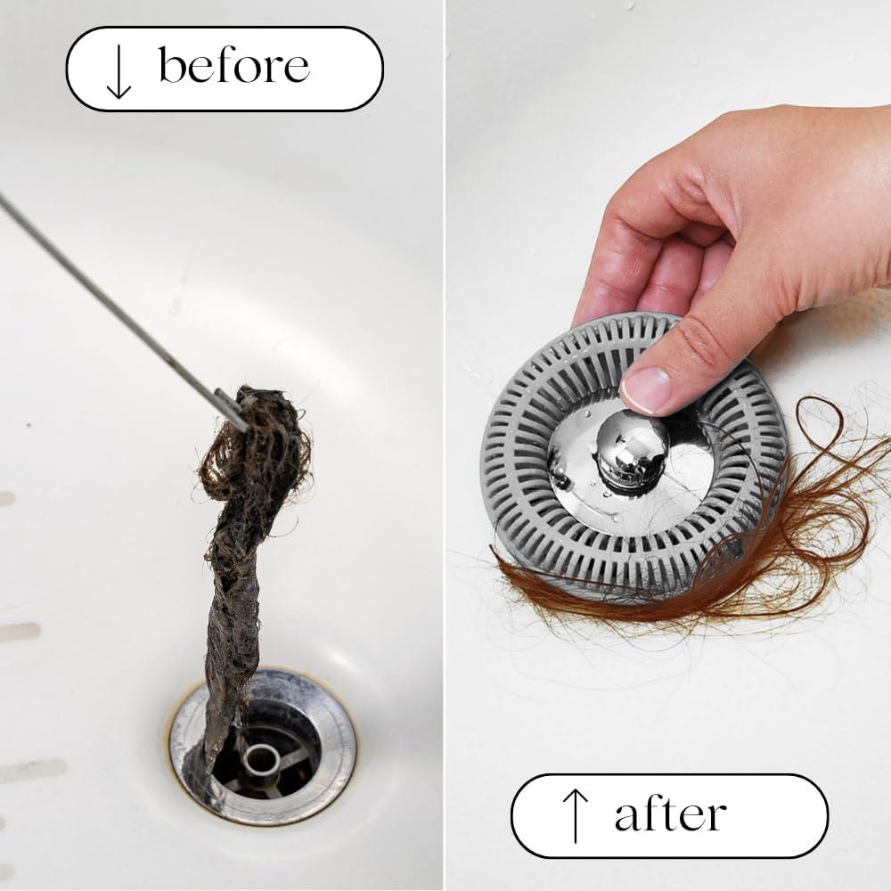 Protector de Drenaje TUBRING para Cabello - Gris - 9.53 cm