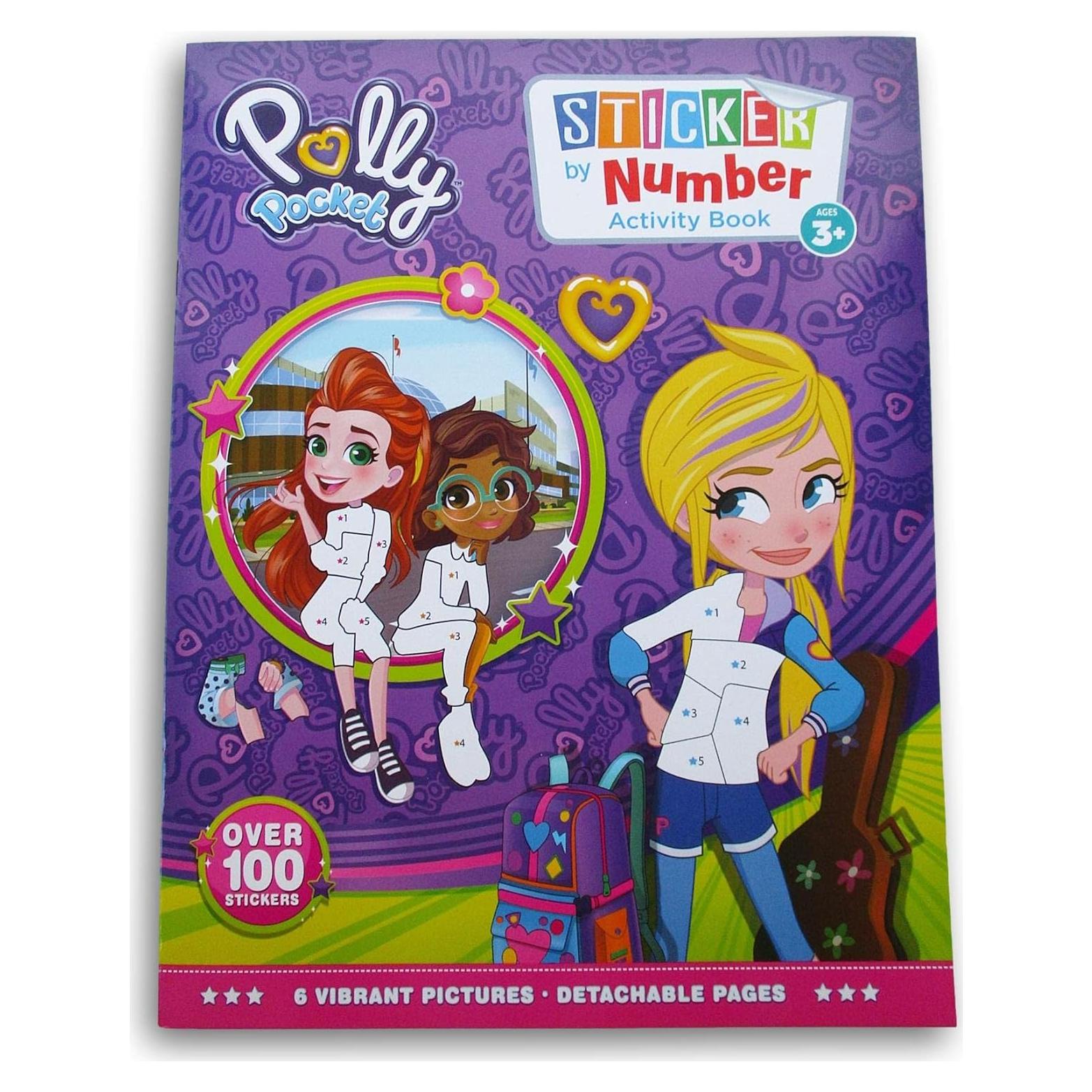 Libro de Pegatinas por Números Polly Pocket - 12 Páginas Coloridas