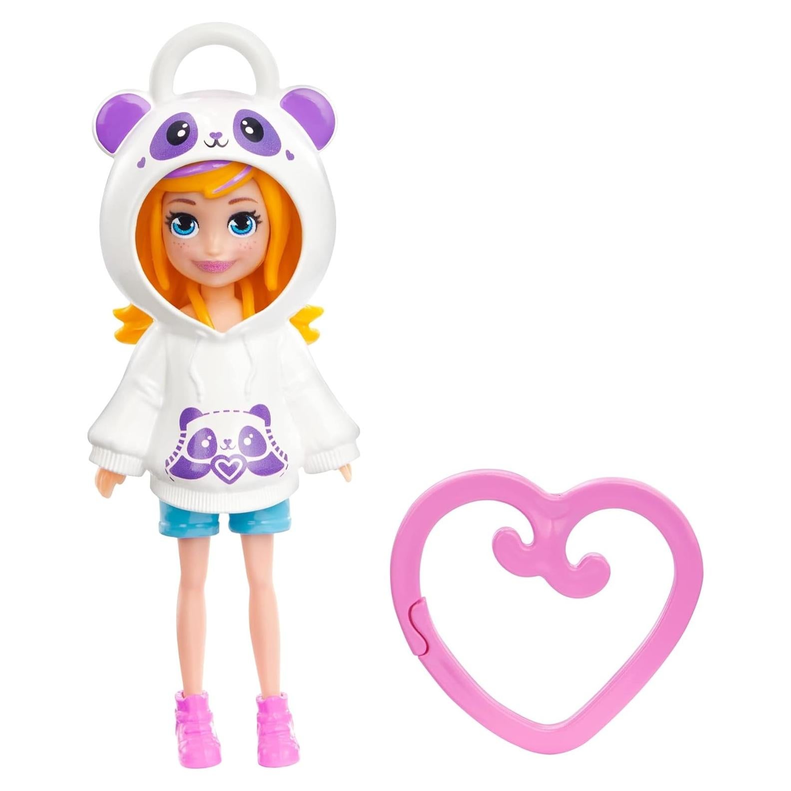 Muñeca Polly Pocket con Capucha de Panda y Clip Rosa - Mattel